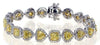 GIA LARGE 4.09CT WHITE & FANCY YELLOW DIAMOND 18KT 2 TONE GOLD TENNIS BRACELET