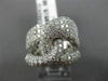 ESTATE LARGE 3.14CT DIAMOND 14KT WHITE GOLD 3D MULTI ROW INFINITY LOVE KNOT RING