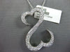 ESTATE 1.36CT DIAMOND 14K WHITE GOLD DOUBLE HEART INFINITY LOVE FLOATING PENDANT