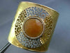 EXTRA LARGE 10.65CT DIAMOND & AAA AGATE 18KT YELLOW & ROSE GOLD BANGLE BRACELET