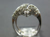 ESTATE LARGE 1.47CT DIAMOND 14KT WHITE GOLD 3D MULTI ROW DOUBLE V INSERT RING