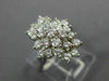 ESTATE WIDE .91CT DIAMOND 14K WHITE GOLD CLASSIC CLUSTER FLOWER LOVE RING #26380