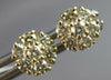 ESTATE SMALL .53CT DIAMOND 14KT YELLOW GOLD 3D CLASSIC FLOWER STUD EARRINGS