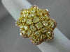 LARGE 3.44CT PINK & FANCY YELLOW DIAMOND 18K YELLOW GOLD MULTI SHAPE FLOWER RING