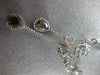 LARGE 24.20CT WHITE & MOCHA DIAMOND & SMOKY TOPAZ 14K WHITE GOLD LARIAT NECKLACE