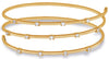 WIDE .59CT DIAMOND 14K 2 TONE GOLD 3D BY THE YARD 3 ROW FLEXIBLE BANGLE BRACELET