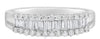 .52CT DIAMOND 14KT WHITE GOLD 3D ROUND & BAGUETTE 3 ROW WEDDING ANNIVERSARY RING