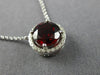 ESTATE LARGE 2.54CT DIAMOND & AAA GARNET 14K WHITE GOLD CLASSIC ROUND NECKLACE