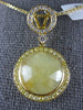 5.36CT WHITE & YELLOW DIAMOND & YELLOW SAPPHIRE 18K YELLOW GOLD CIRCULAR PENDANT