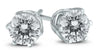 ESTATE .50CT DIAMOND 14KT WHITE GOLD 3D CLASSIC ROUND 6 PRONG STUD EARRINGS