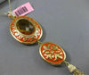 ESTATE 10.25CT DIAMOND & CITRINE 14KT YELLOW GOLD ORANGE ENAMEL FILIGREE PENDANT