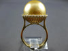 EXTRA LARGE .44CT DIAMOND & AAA GOLDEN SOUTH SEA PEARL 18K YELLOW GOLD HALO RING