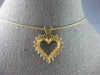 ESTATE .60CT DIAMOND 14KT YELLOW GOLD CLASSIC OPEN HEART LOVE FLOATING PENDANT