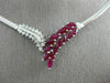 ESTATE 2.83CT DIAMOND & AAA RUBY 14KT WHITE GOLD 3D V SHAPE OMEGA NECKLACE 15009