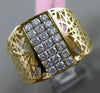ESTATE WIDE .72CT DIAMOND 14KT WHITE & YELLOW GOLD 3D HANDCRAFTED FILIGREE RING