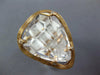 LARGE 12.01CT DIAMOND & AAA WHITE QUARTZ 14KT ROSE GOLD TRILLION SOLITAIRE RING