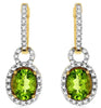 2.78CT DIAMOND & AAA PERIDOT 14KT YELLOW GOLD 3D LOVE KNOT HALO HANGING EARRINGS