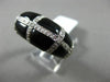 ESTATE WIDE .64CT DIAMOND & ONYX 18KT WHITE & YELLOW GOLD CRISS CROSS FUN RING