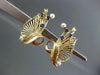 ANTIQUE AAA PEARL & SAPPHIRE 14K YELLOW GOLD HANDCRAFTED CLIP ON EARRINGS #22573