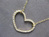 ESTATE .35CT DIAMOND 14KT YELLOW GOLD 3D CLASSIC OPEN HEART LOVE NECKLACE