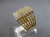 ESTATE LARGE .99CT DIAMOND 14KT YELLOW GOLD 3D CLUSTER SQUARE MULTI ROW FUN RING