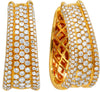 ESTATE LARGE 4.28CT DIAMOND 18KT YELLOW GOLD MULTI ROW COCKTAIL HANGING EARRINGS