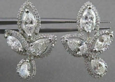 ESTATE LARGE 5.41CTW DIAMOND 14K WHITE GOLD MARQUISE PEAR HALO EARRINGS VVS 2409