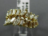 ANTIQUE WIDE 2.02CT DIAMOND 14K YELLOW GOLD 3D TWO ROW WAVE COCKTAIL RING #17494