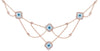 .50CT DIAMOND & AAA MOTHER OF PEARL 14KT ROSE GOLD LUCKY EVIL EYE FUN NECKLACE