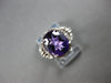 3.34CT DIAMOND & AAA AMETHYST 14KT WHITE GOLD OVAL & ROUND HALO FRIENDSHIP RING