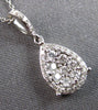 .33CT DIAMOND 14K WHITE GOLD 3D CLASSIC ROUND CLUSTER TEAR DROP FLOATING PENDANT
