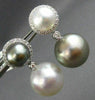 EXTRA LARGE .45CT DIAMOND & SOUTH SEA TAHITIAN PEARL 18KT WHITE GOLD 3D EARRINGS