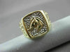 ANTIQUE LARGE 14KT WHITE & YELLOW GOLD NUGGET RECTANGULAR HORSE RING 15mm #22458