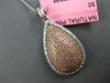 LARGE 1.05CT WHITE & PINK DIAMOND 18KT WHITE GOLD 3D TEAR DROP FLOATING PENDANT