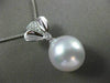 ESTATE LARGE .06CT DIAMOND 14KT WHITE GOLD 3D AAA SOUTH SEA PEARL FLOWER PENDANT