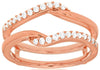 ESTATE .25CT DIAMOND 14KT ROSE GOLD 3D CLASSIC ROUND DOUBLE V SHAPE INSERT RING