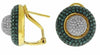 ESTATE 2.77CT WHITE & BLUE DIAMOND 14KT YELLOW GOLD DOME SHAPE CLIP ON EARRINGS