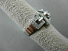 ESTATE WIDE .66CT DIAMOND 14K WHITE GOLD BEZEL SQUARE HALO ENGAGEMENT RING 18671