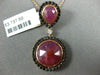 7.73CT BLACK DIAMOND & AAA SLICED RUBY 18KT ROSE GOLD CIRCULAR TEAR DROP PENDANT