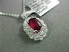 LARGE 1.62CT DIAMOND & AAA RUBY 18KT WHITE GOLD 3D OVAL DOUBLE HALO PENDANT