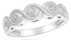 0.04CT DIAMOND 18KT WHITE GOLD 3D ROUND 3 STONE INFINITY MATTTE & SHINY LOVE RING