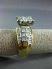 ESTATE LARGE 2.15CT ROUND & PRINCESS DIAMOND 14KT GOLD 3D ENGAGEMENT RING #21530