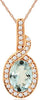 0.80CT DIAMOND & AAA AQUAMARINE 14KT ROSE GOLD OVAL & ROUND INFINITY LOVE PENDANT