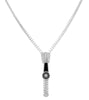 LARGE 5.14CT DIAMOND & BLACK ENAMEL 18K WHITE GOLD ZIPPER LARIAT TENNIS NECKLACE