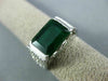 ESTATE 3.84CT DIAMOND & AAA EMERALD 18KT WHITE GOLD 3D SQUARE ENGAGEMENT RING