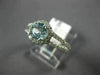 ESTATE 1.03CT DIAMOND & AAA AQUAMARINE 14K WHITE GOLD ROUND HALO ENGAGEMENT RING