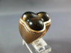 EXTRA LARGE 18.53CT DIAMOND & AAA SMOKEY TOPAZ 14KT ROSE GOLD 3D FUN LOVE RING