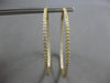 EXTRA LARGE 2.39CT DIAMOND 18K YELLOW GOLD ROUND INSIDE OUT HOOP HANGING EARRINGS