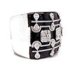 EXTRA LARGE 15.69CT DIAMOND & BLACK ENAMEL 18KT WHITE GOLD MULTI SHAPE BRACELET