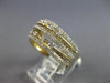 WIDE .82CT DIAMOND 14KT YELLOW GOLD 3D MULTI ROW WAVE WEDDING ANNIVERSARY RING